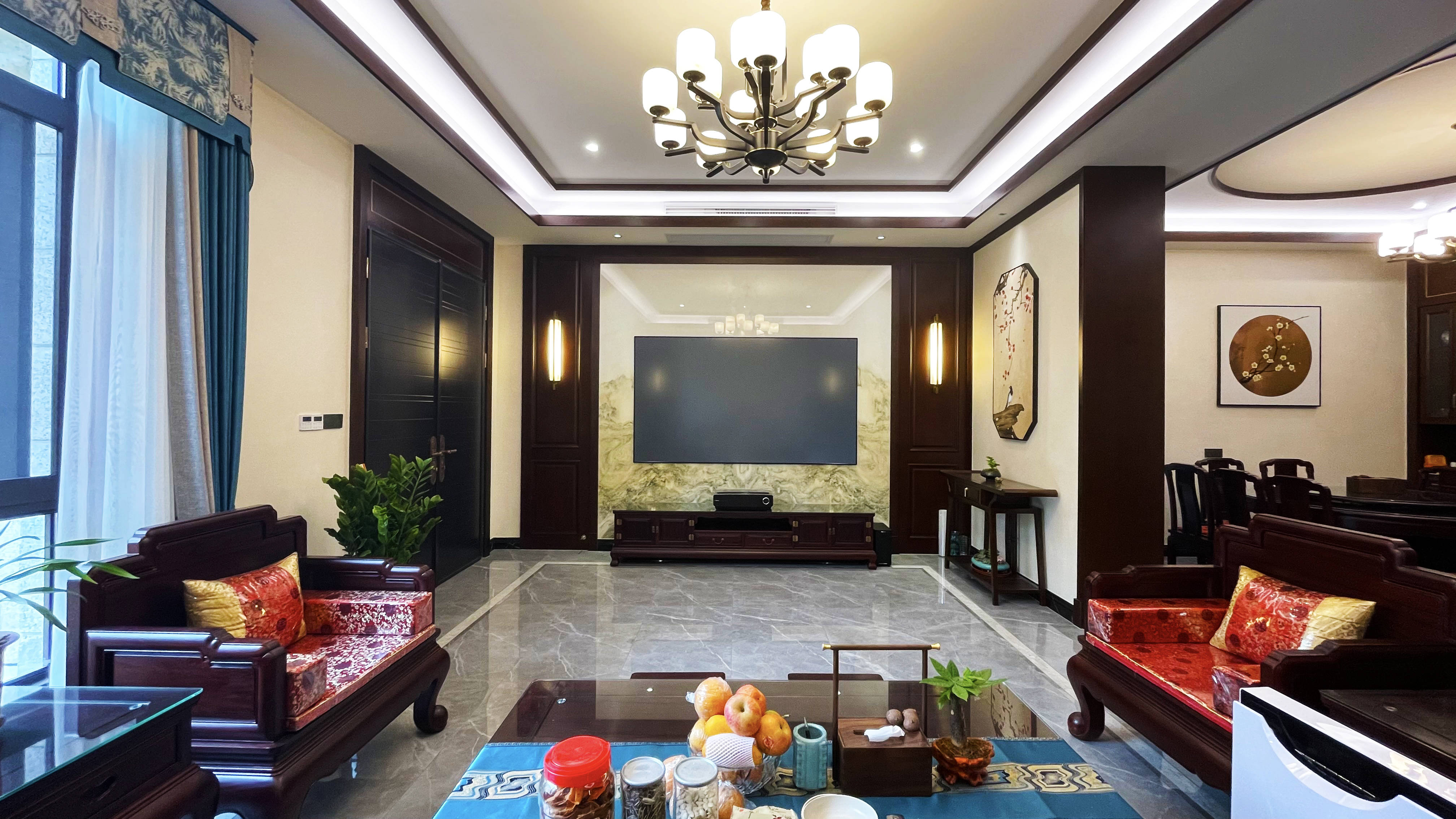 实景案例:中央美墅-450㎡中式排屋装修,此间诗意,雅致清幽